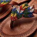Sandales Cuir Perlées Masai Femme  Artisanat Fait Main Authentique