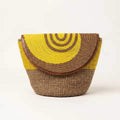Sac Moyen Format Cuir Perlé et Sisal Masai  Artisanat Authentique
