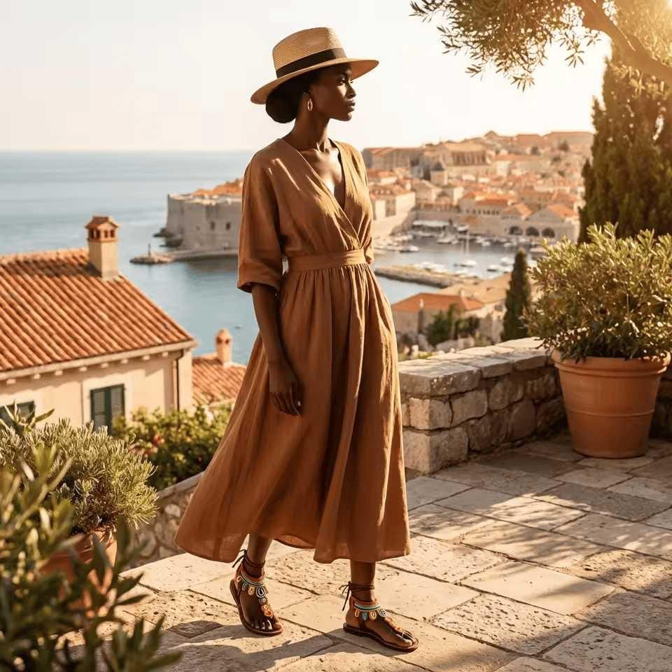 Sandales Cuir Perlées Masai Femme  Artisanat Fait Main Authentique