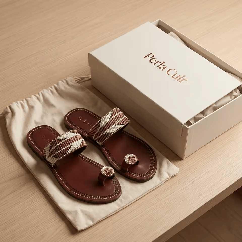 Nyasi  Tong cuir Masaï | Perlacuir