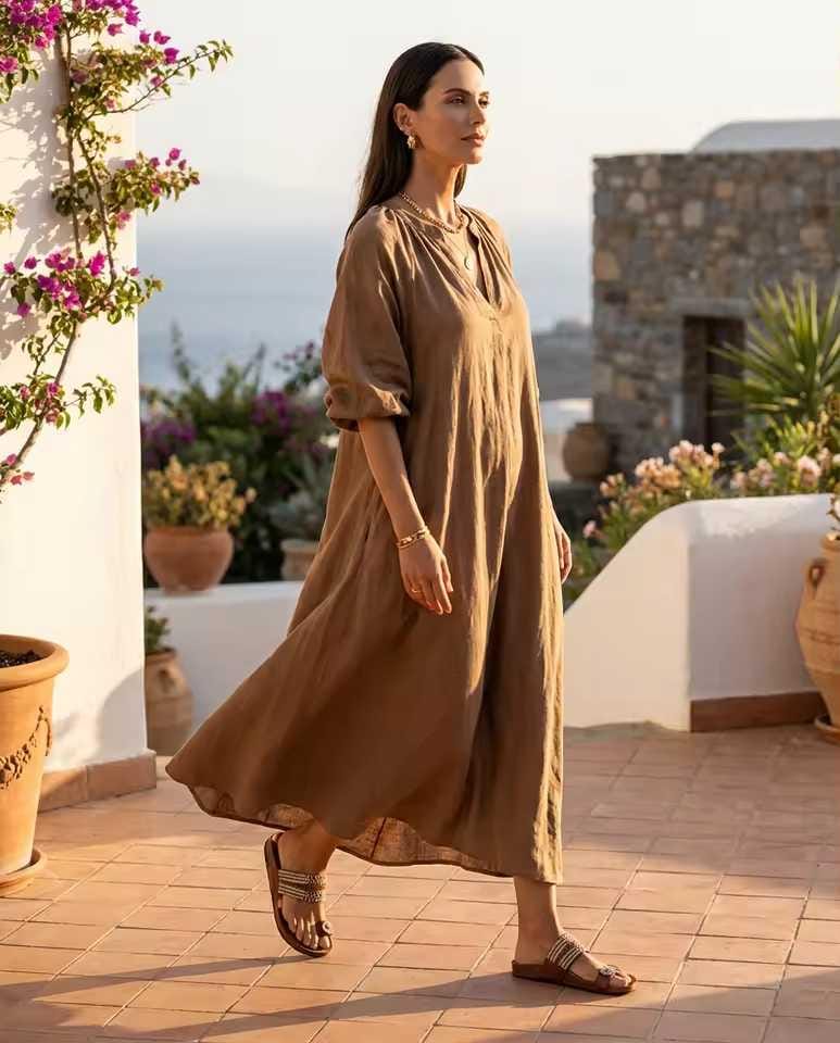 Sandale Masaï « Furaha »  Sandales cuir marron deux bandes perles multicolores & anneau orteil | Perlacuir