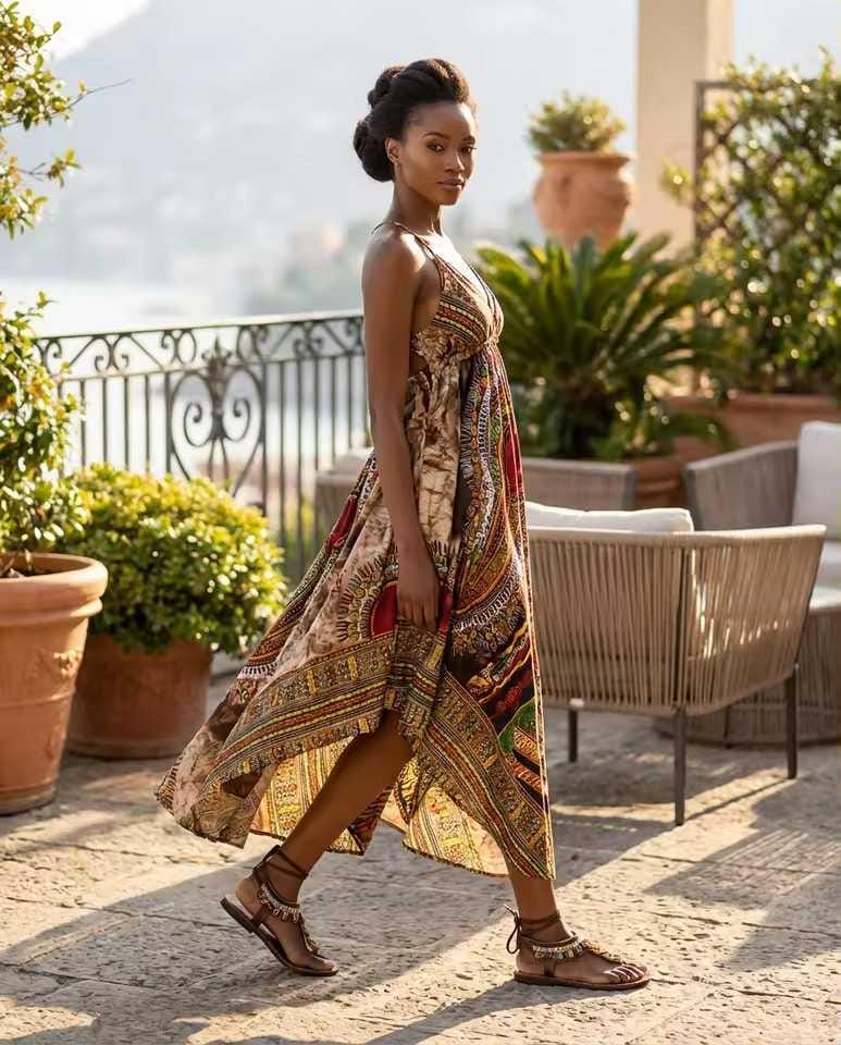 Sandales Cuir Perlées Masai Femme  Artisanat Fait Main Authentique