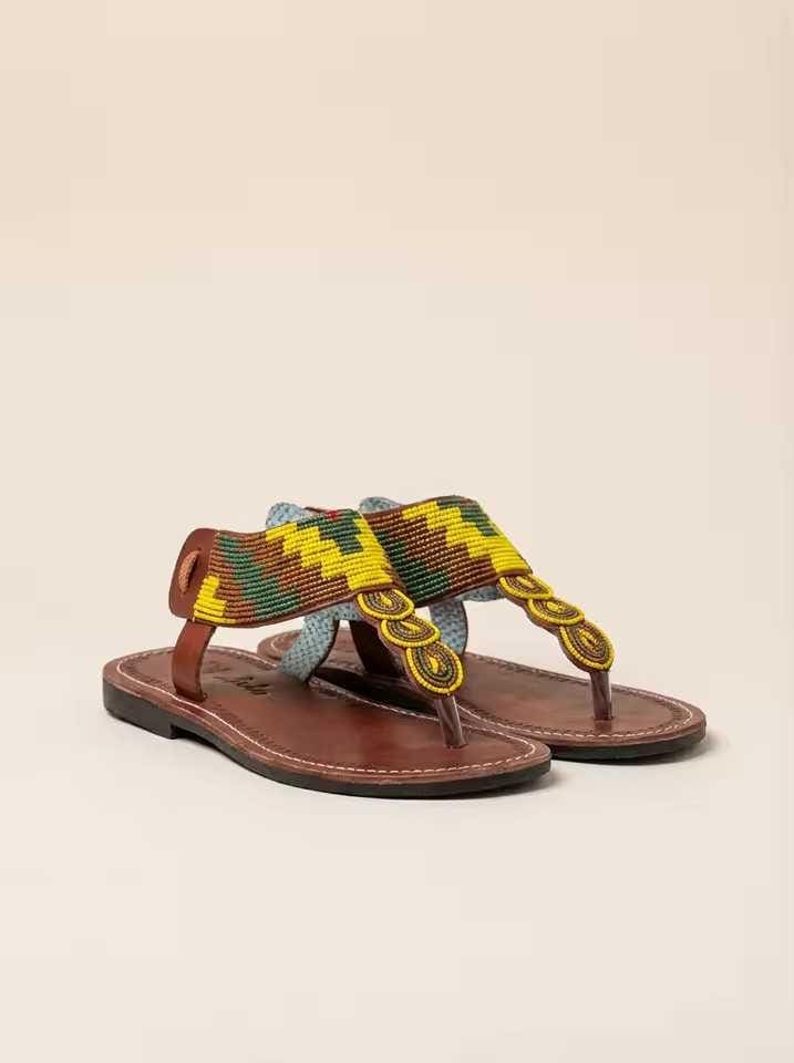 Sandales cuir Masai femme  Élégance artisanale épurée