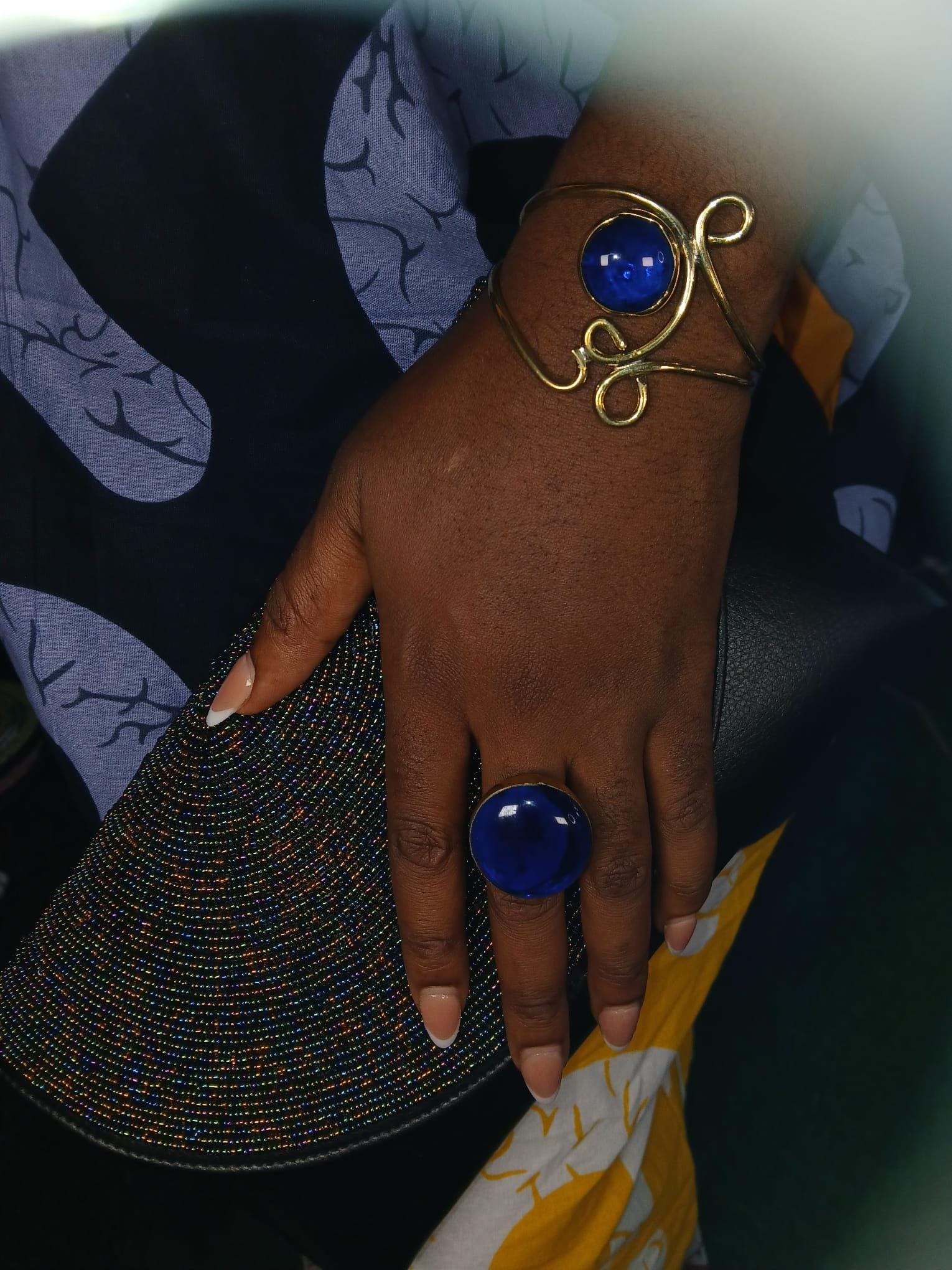 Ensemble Bague et Bracelet Laiton Masai  Bijoux Artisanaux