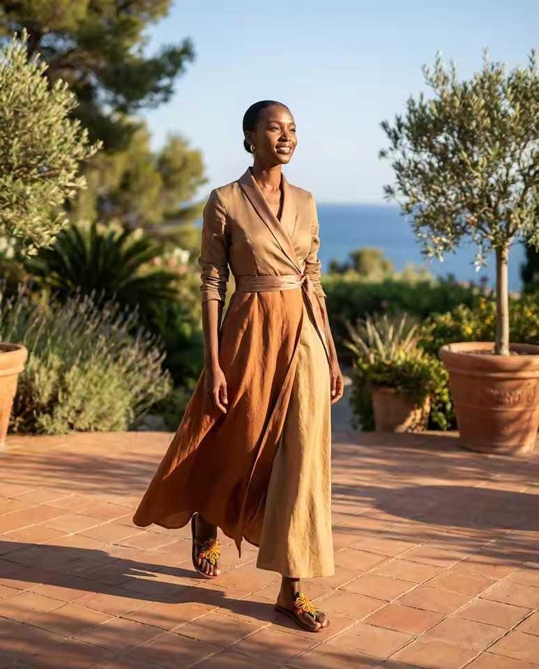 Sandale Masaï « Ua »  Tong cuir marron grande fleur perles multicolores | Perlacuir