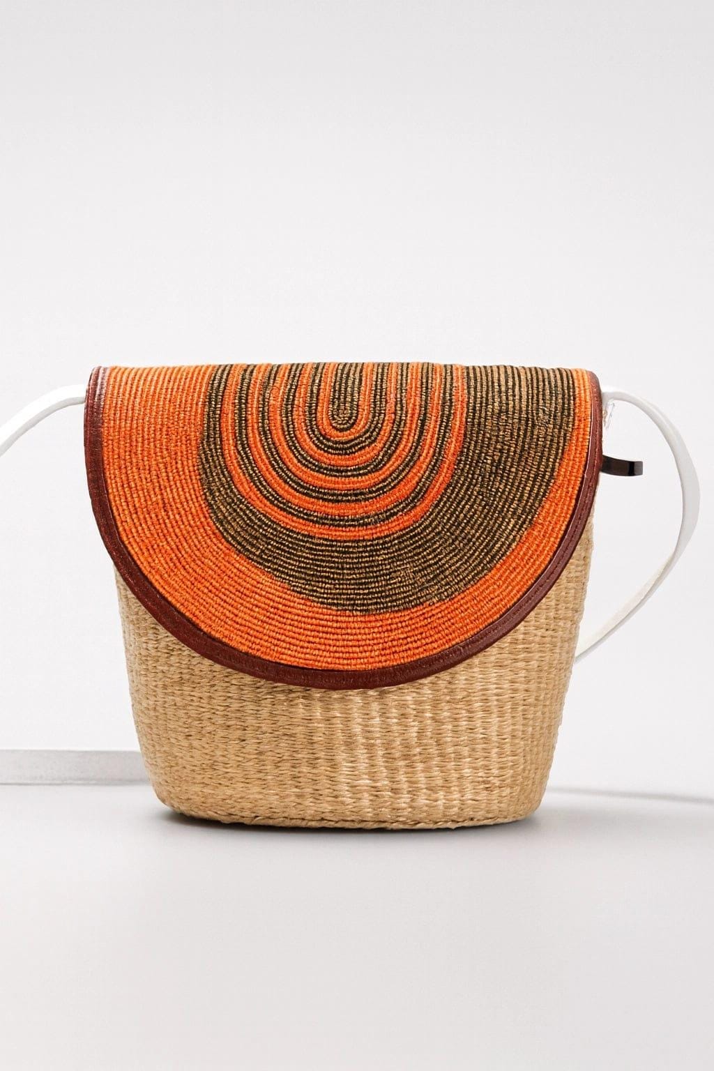 Sac Cuir Perlé et Sisal Masai  Artisanat Authentique