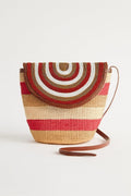 Sac Moyen Format Cuir Perlé et Sisal Masai  Artisanat Authentique