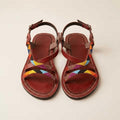 Sandales Cuir Perlées Masai Femme  Artisanat Fait Main Authentique