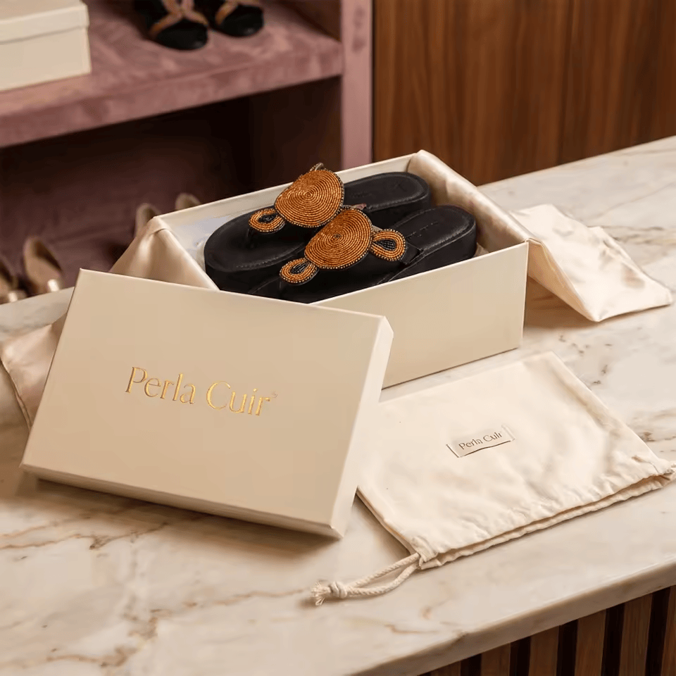 Sandales Cuir Perlées Masai Femme – Artisanat Fait Main Authentique