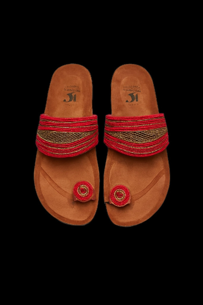 Sandales en perles semelles orthopédiques