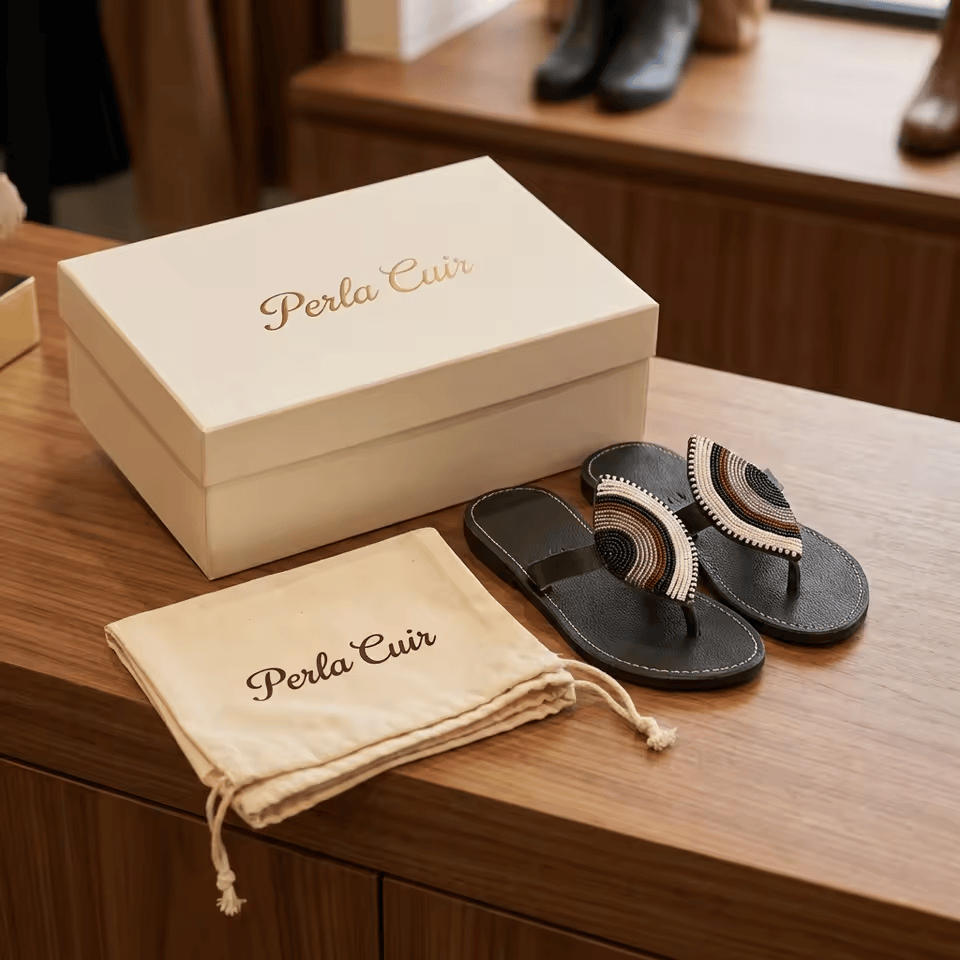 Sandales Cuir Perlées Masai Femme – Artisanat Fait Main Authentique