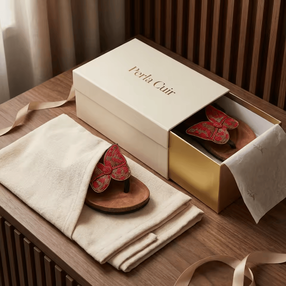 Sandales Cuir Perlées Masai Femme – Artisanat Fait Main Authentique