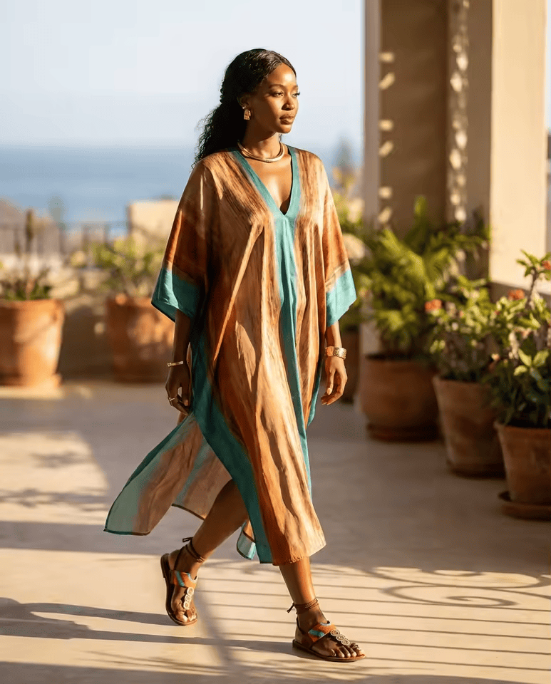 Sandale Masaï « Safi » – Tong cuir perles Masaï pure & élégante | Perlacuir